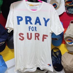 Amazing off white Aviator Nation Pray For SURF tee FREE SHIPPING